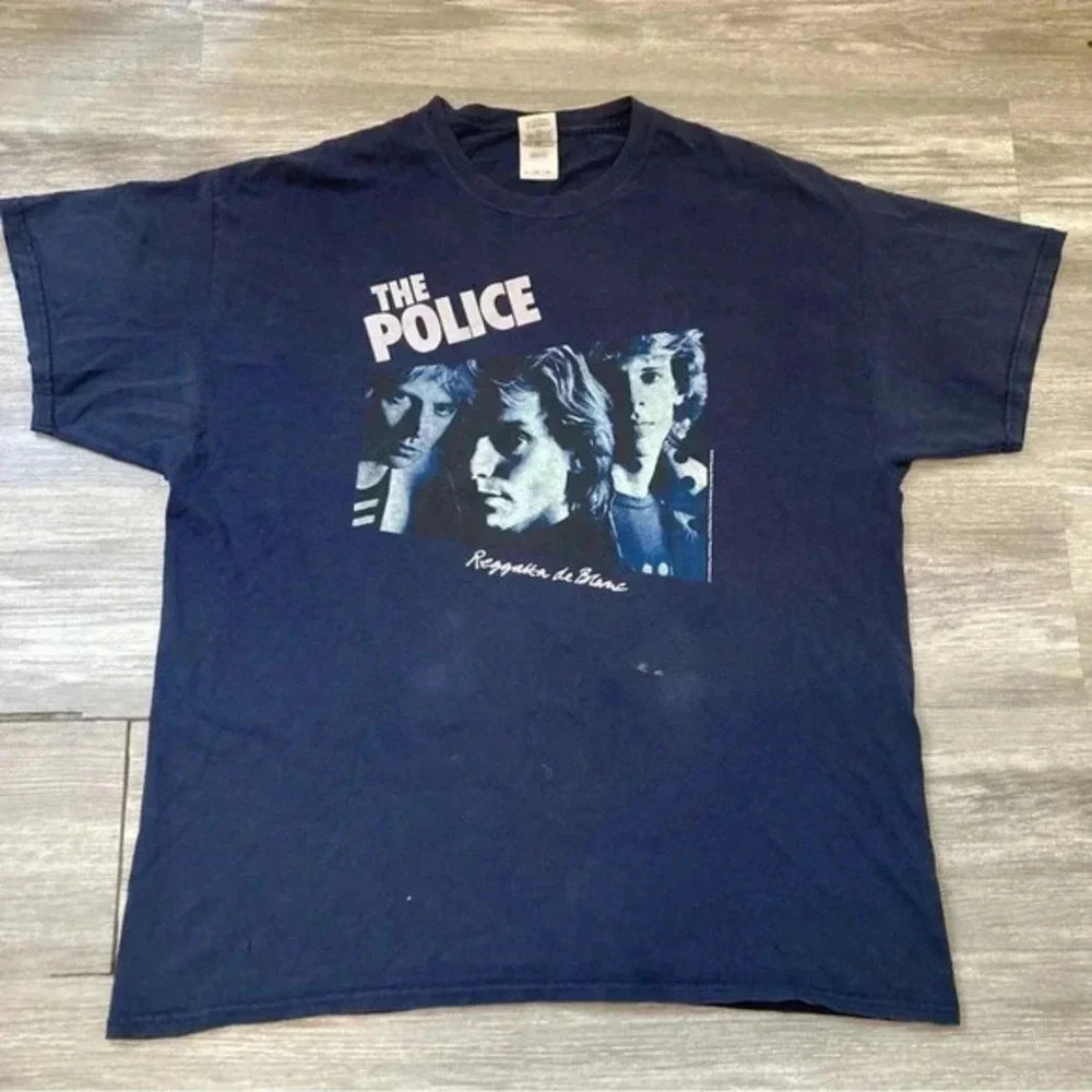Vintage The Police Shirt Mens XL Blue Reggatta De Blanc Sting Rock Band Tee 2015